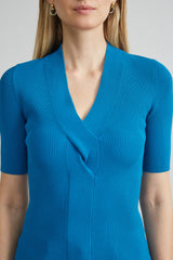 Short Sleeve Cable Twist Sweater