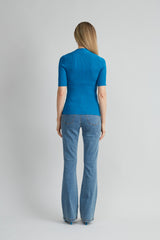Short Sleeve Cable Twist Sweater