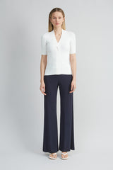Short Sleeve Cable Twist Sweater