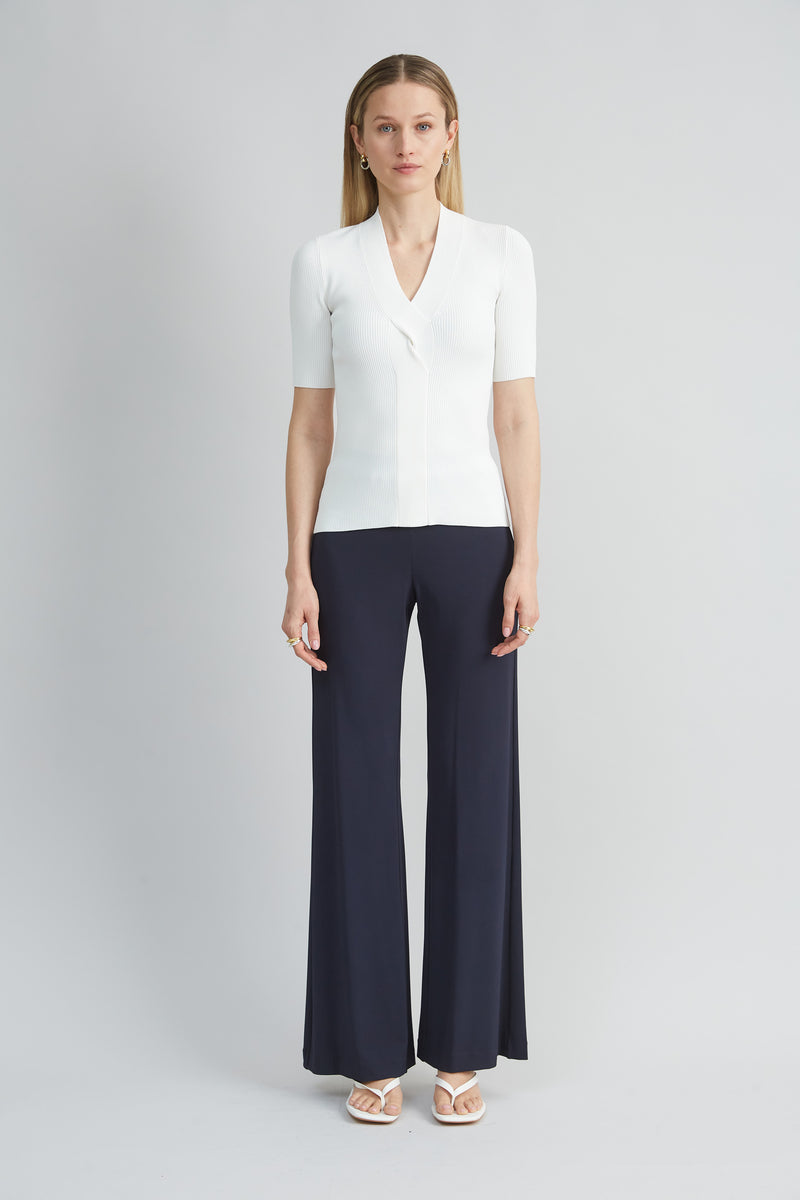 Short Sleeve Cable Twist Sweater
