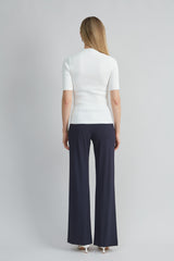 Short Sleeve Cable Twist Sweater