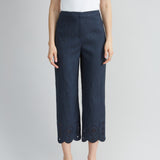 Linen Scallop Hem Pant