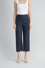 Linen Scallop Hem Pant