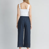 Linen Scallop Hem Pant