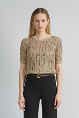 Metallic Crochet Sweater
