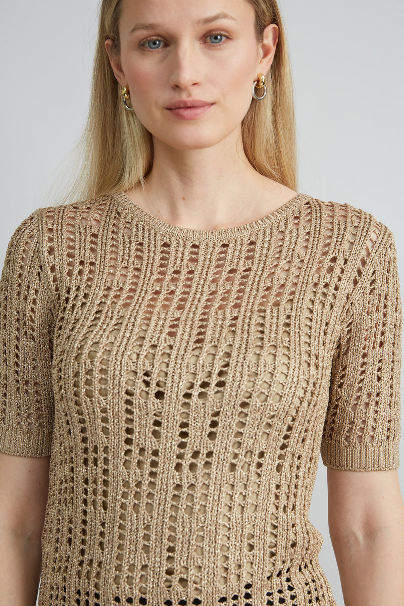 Metallic Crochet Sweater