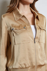 Satin Utility Pocket Jacket