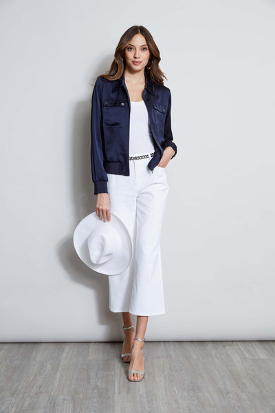 Satin Utility Pocket Jacket Image 3