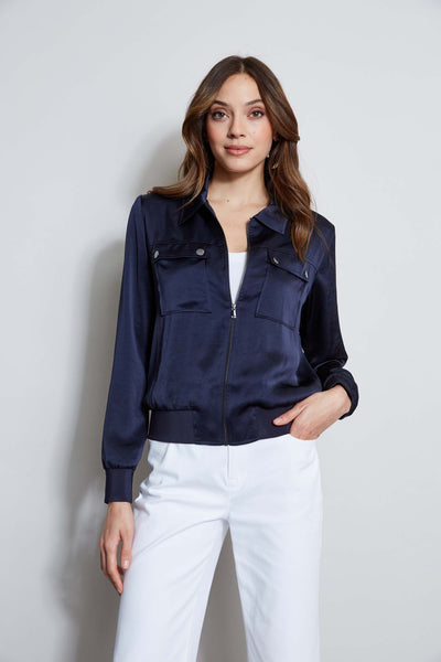 Satin Utility Pocket Jacket Image 1