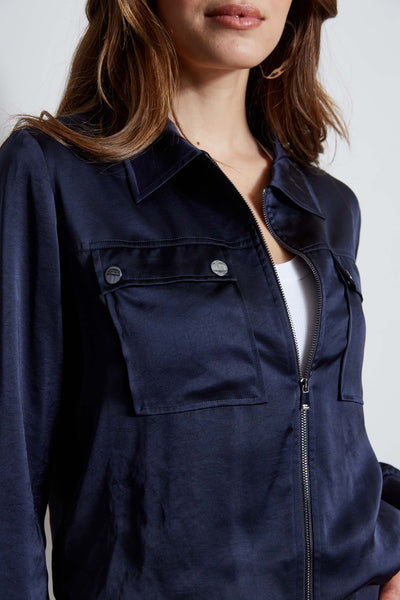 Satin Utility Pocket Jacket Image 6