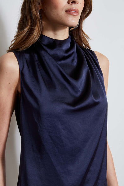 Satin Draped Neck Top Image 3