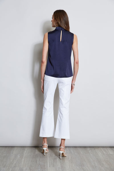 Satin Draped Neck Top Image 4