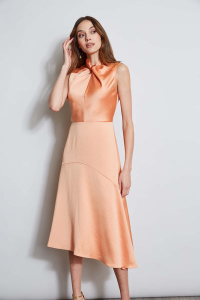 Twist Neck Satin Dress Image 3