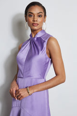 Twist Neck Satin Dress