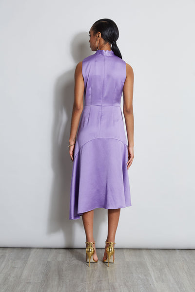 Twist Neck Satin Dress Image 6