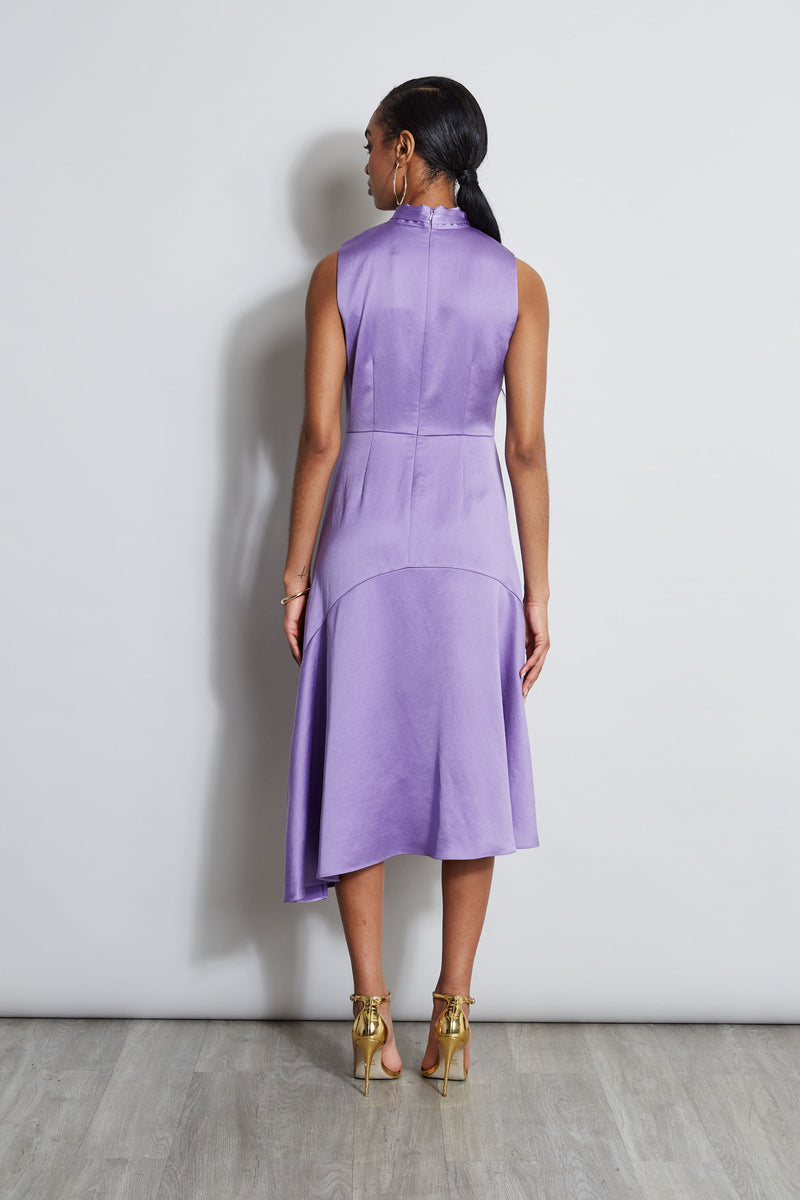 Twist Neck Satin Dress Elie Tahari