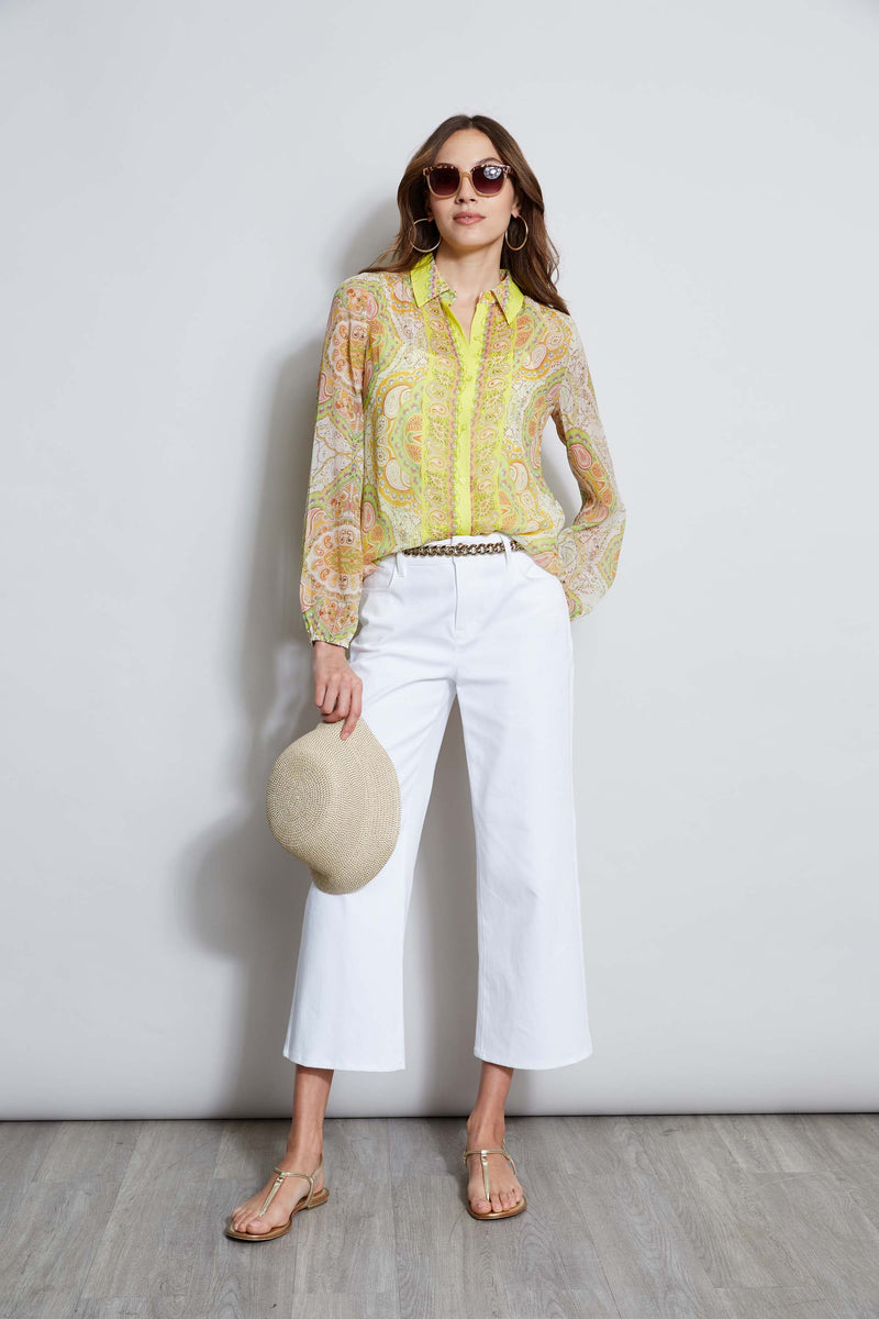 Silk Mosaic Tile Button Down Shirt