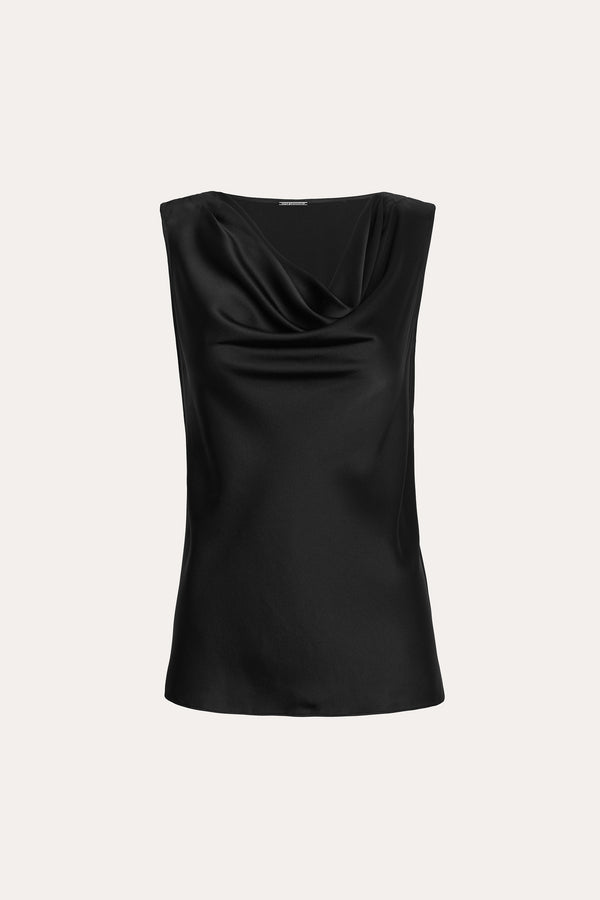 Silk Cowl Neck Top
