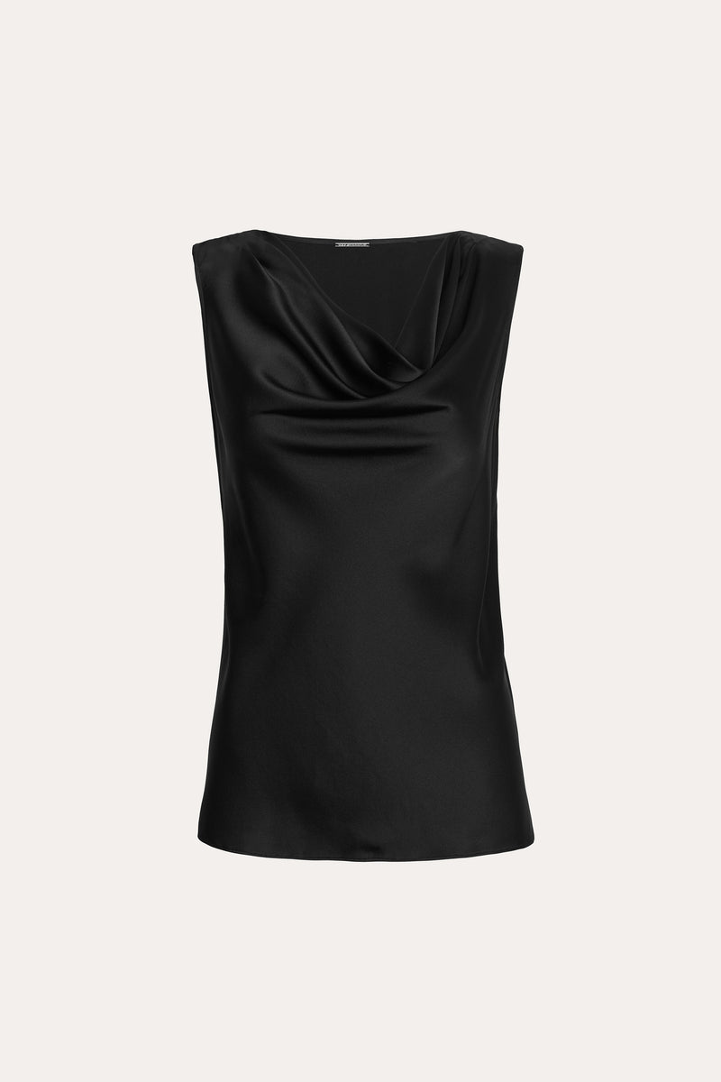 Silk Cowl Neck Top