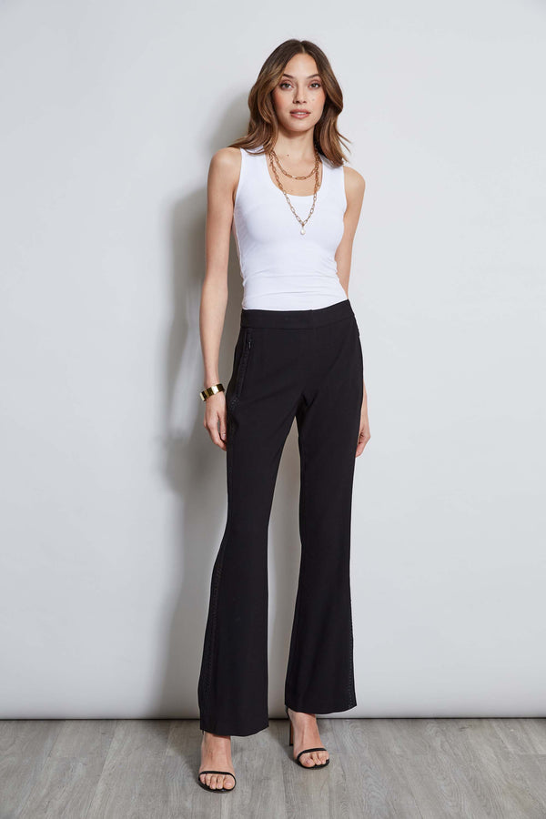 Lace Trim Fit & Flare Pant