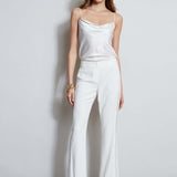 Lace Trim Fit & Flare Pant