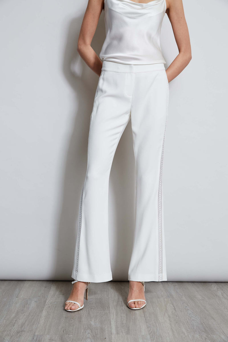 Lace Trim Fit & Flare Pant