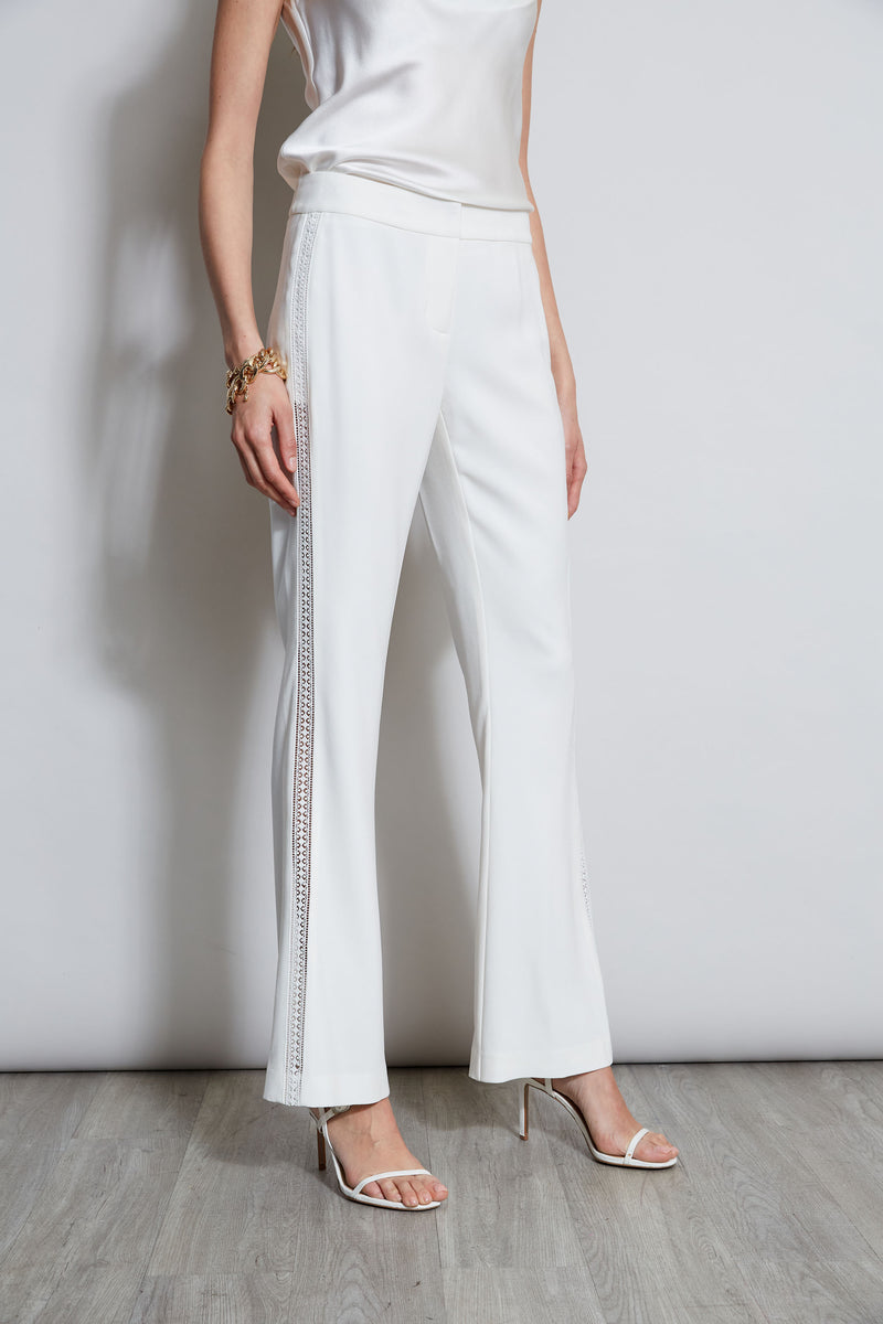 Lace Trim Fit & Flare Pant