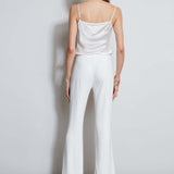 Lace Trim Fit & Flare Pant