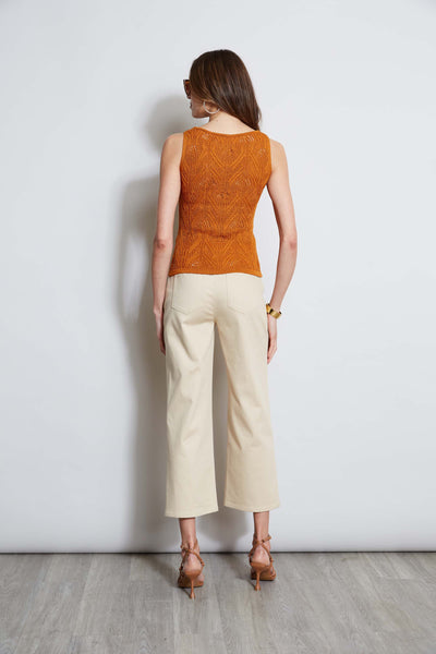 Cotton Crochet V-Neck Sweater Image 6