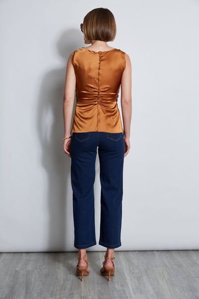 Silk Satin Braid Ruched Top Image 5