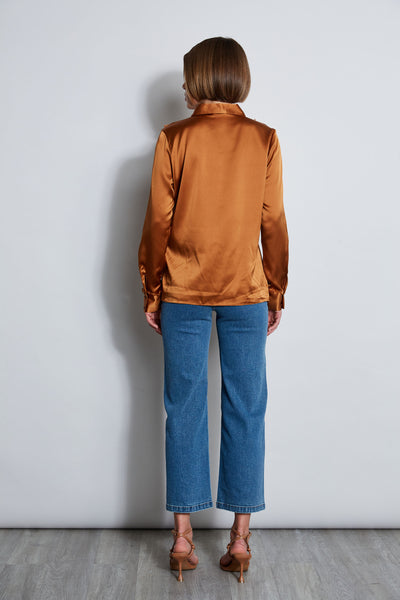 Chiffon Ruffle Silk Satin Shirt Image 7