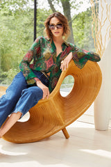 Paisley Crinkle Chiffon Shirt