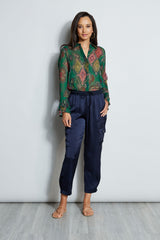 Paisley Crinkle Chiffon Shirt