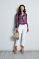 Paisley Crinkle Chiffon Shirt