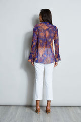 Paisley Crinkle Chiffon Shirt