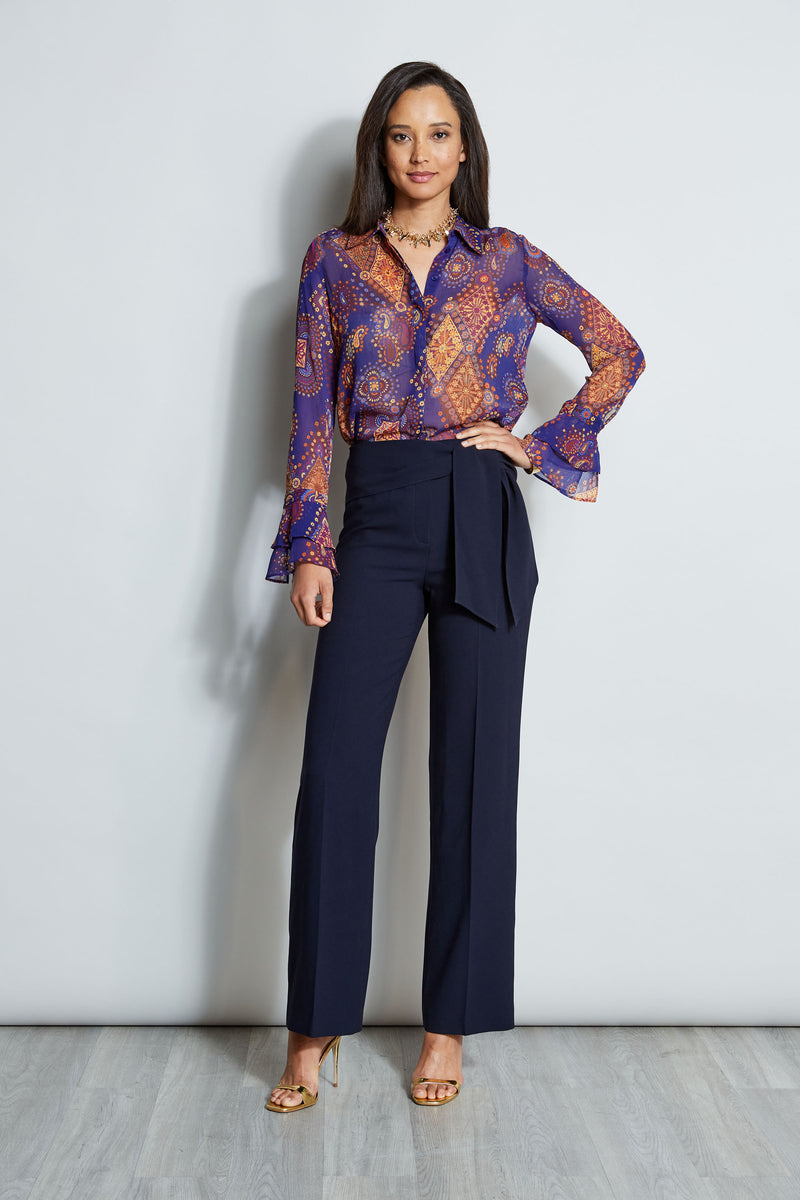 Paisley Crinkle Chiffon Shirt