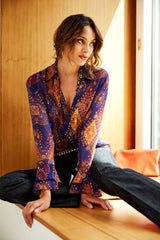 Paisley Crinkle Chiffon Shirt
