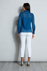 Geo Lace Button Down Shirt