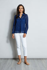 Geo Lace Button Down Shirt