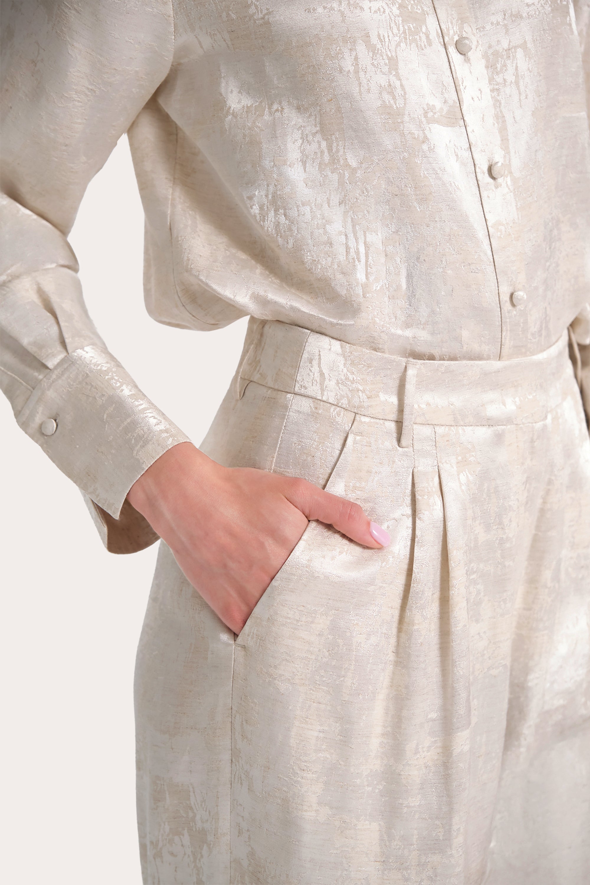 Terra Linen Jacquard Trousers