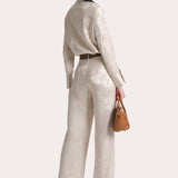 Terra Linen Jacquard Trousers
