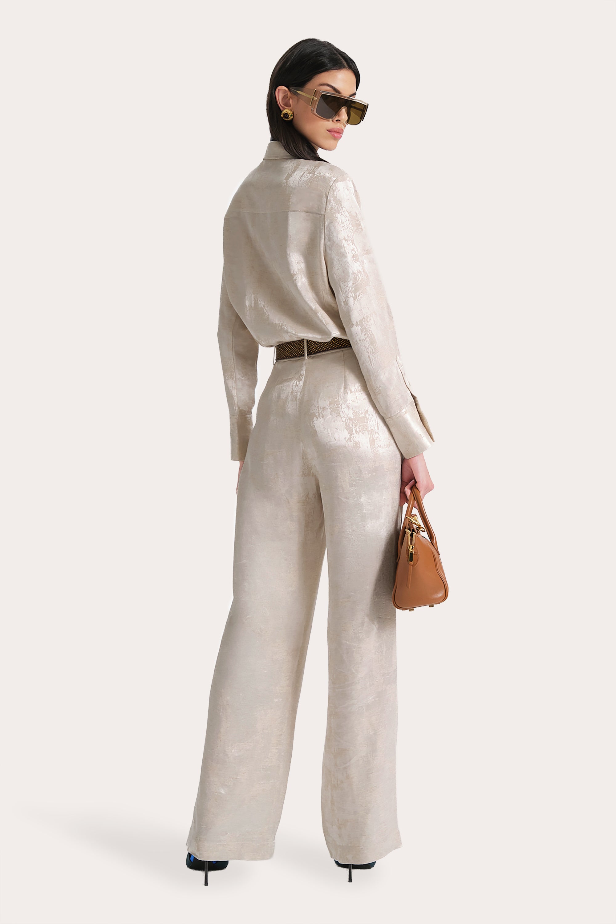 Terra Linen Jacquard Trousers