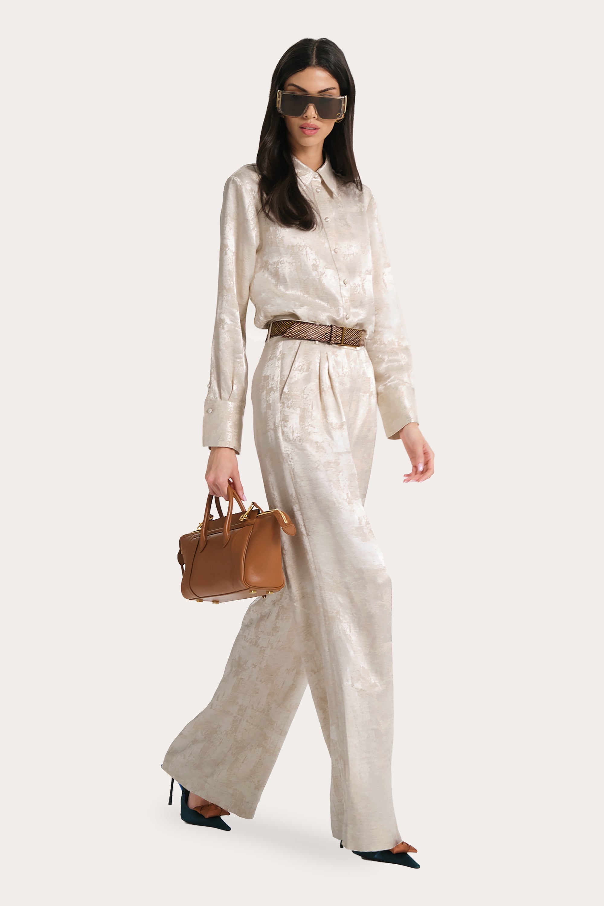 Terra Linen Jacquard Trousers