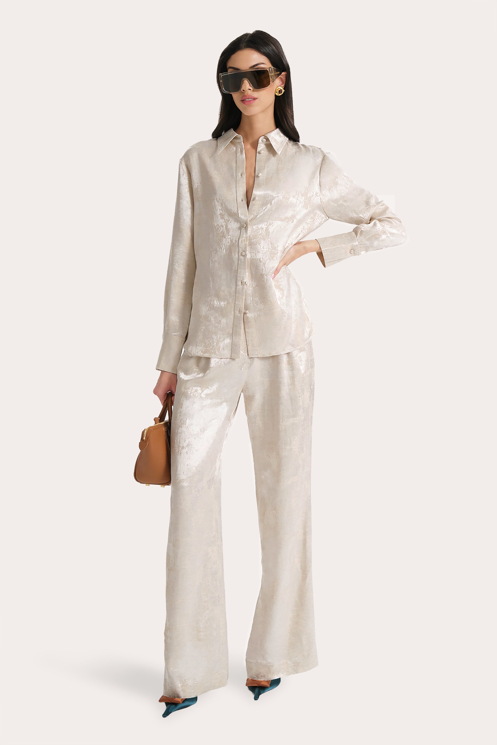 Terra Linen Jacquard Trousers