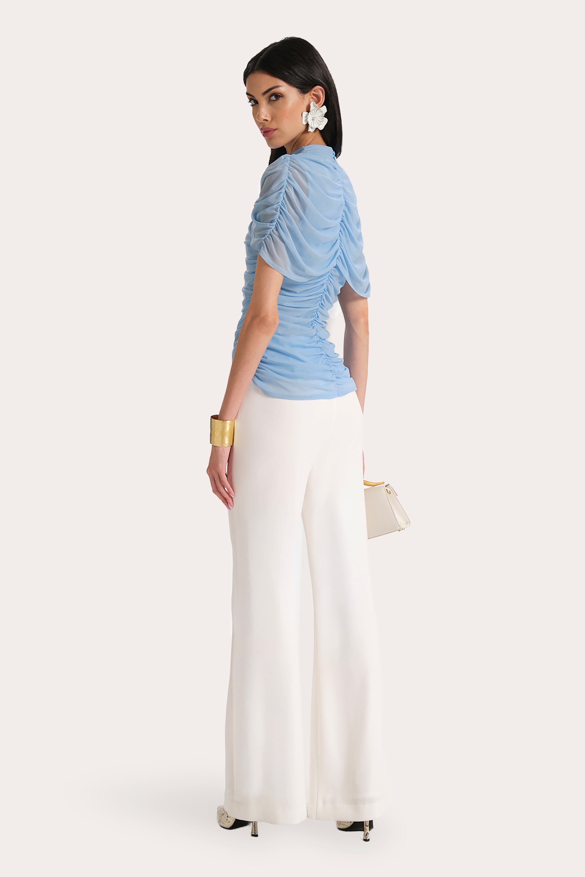 Gaia Draped Mesh Blouse