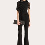 Gaia Draped Mesh Blouse