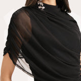 Gaia Draped Mesh Blouse