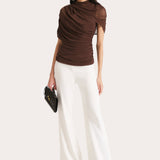 Gaia Draped Mesh Blouse
