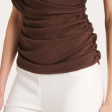 Gaia Draped Mesh Blouse