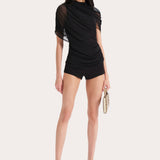 Gaia Draped Mesh Blouse